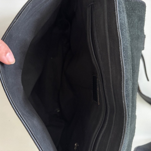 Vintage Leather Co Black Leather Crossbody Messanger Bag - Picture 2 of 10